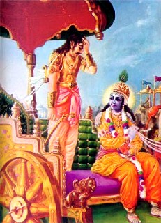 Arjuna come�a a se lamentar para Krishna