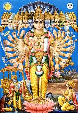 Arjuna admira a Forma Universal de Krishna - Visvarupa
